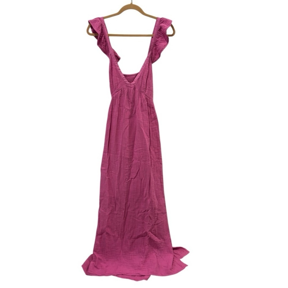 Xirena Leyla Gauze Midi Dress XL Pink Boho Flowy Cotton Sleeveless V Neck - Picture 5 of 13